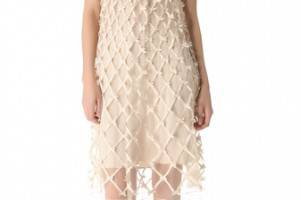 Temperley London Lattice Ribbon Mesh Dress