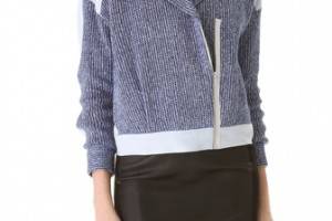 Thakoon Addition Denim Eyelet Contrast Jacket