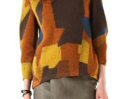 Thakoon Addition Patchwork Seamed Pullover