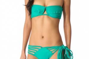 Thayer Lace Up Bandeau Bikini Top