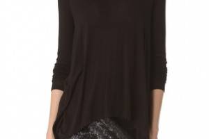 Three Dots Draped Turtleneck Tunic