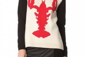 Tibi Lobster Intarsia Sweater