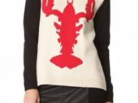 Tibi Lobster Intarsia Sweater