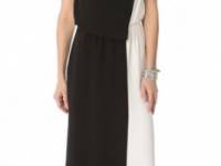 Tibi Long Colorblock Gown