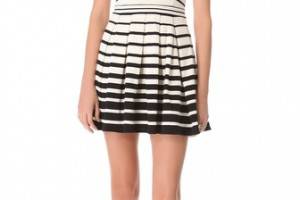 Tibi Variegated Stripe Pleated Dress