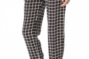 Tibi Windowpane Pleated Pants