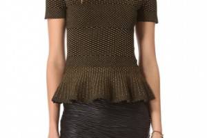 Torn by Ronny Kobo Elena Crocodile Knit Top