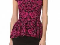 Torn by Ronny Kobo Vivienne Floral Peplum Top