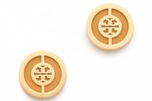 Tory Burch Deco Logo Stud Earrings