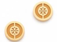 Tory Burch Deco Logo Stud Earrings