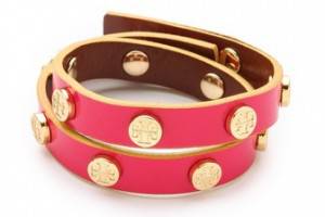 Tory Burch Double Wrap Logo Stud Bracelet