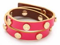 Tory Burch Double Wrap Logo Stud Bracelet