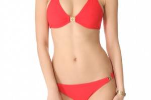 Tory Burch Logo Halter Bikini Top