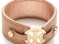 Tory Burch Logo Skinny Double Snap Cuff