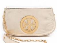 Tory Burch Metallic Logo Clutch