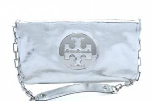 Tory Burch Metallic Reva Oversized Clutch