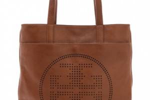 Tory Burch Perforated Logo Flat Tote