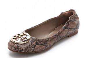 Tory Burch Reva Snake Print Flats