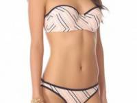 Tory Burch Roger Stripe Havana Bikini Top