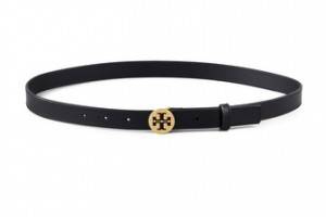 Tory Burch Skinny Leather Tory Logo Belt