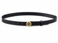 Tory Burch Skinny Leather Tory Logo Belt