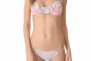 Tyler Rose Swimwear Leather & Lace Bikini Top