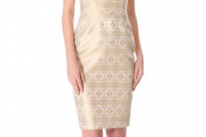 Vera Wang Collection Jeweled Yoke Sheath Dress