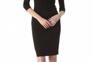 Versace 3/4 Sleeve Ruched Dress