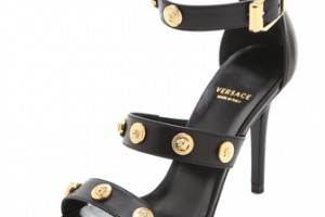 Versace Black Heeled Sandals