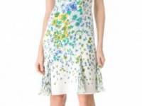 Versace Floral Sleeveless Pleated Dress