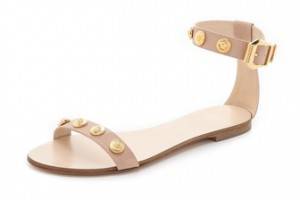 Versace Nude Flat Sandals