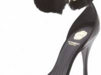 VIKTOR &amp; ROLF Rabbit Fur Ankle Strap Sandals