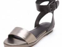 Vince Abbey Metallic Flat Sandals