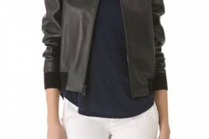 Vince Bi Tone Leather Jacket