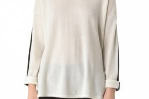 Vince Cashmere Sweater with Slit Hem