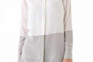 Vince Colorblock Silk Shirt