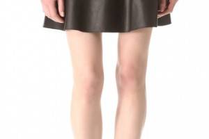 Vince Leather Flare Skirt