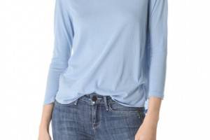 Vince Rib Inset Boat Neck Tee