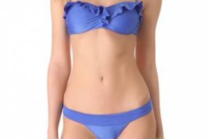 Vix Swimwear Solid Ruffle Bandeau Bikini Top