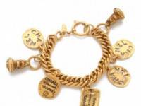 WGACA Vintage Vintage Chanel Plaques &amp; Cut Coin Bracelet