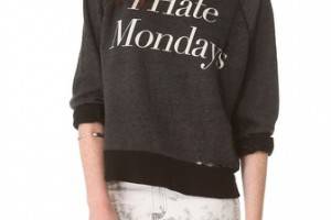 Wildfox I Hate Mondays Destroyed Sweatshirt