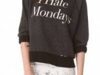 Wildfox I Hate Mondays Destroyed Sweatshirt