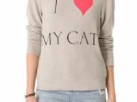 Wildfox I Love My Cat Baggy Beach Sweatshirt