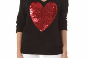 Wildfox Sequin Heart Sweater