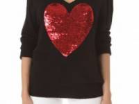 Wildfox Sequin Heart Sweater