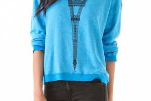 Wildfox Tour Eiffel Oversized Sweatshirt