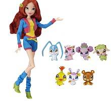 Winx Club - 11.5 inch Love and Pet Doll Collection - Bloom with 7 pets