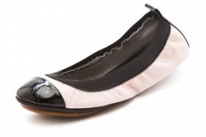 Yosi Samra Elastic Patent Cap Toe Flats