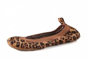 Yosi Samra Leopard Elastic Top Line Ballet Flats