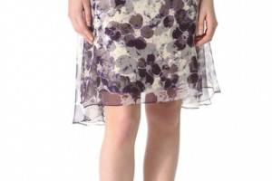 Zac Posen Floral Chiffon Skirt